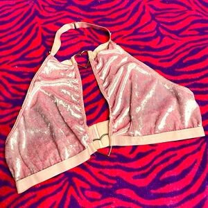 Sugar thrillz pink velvet heart crop top
